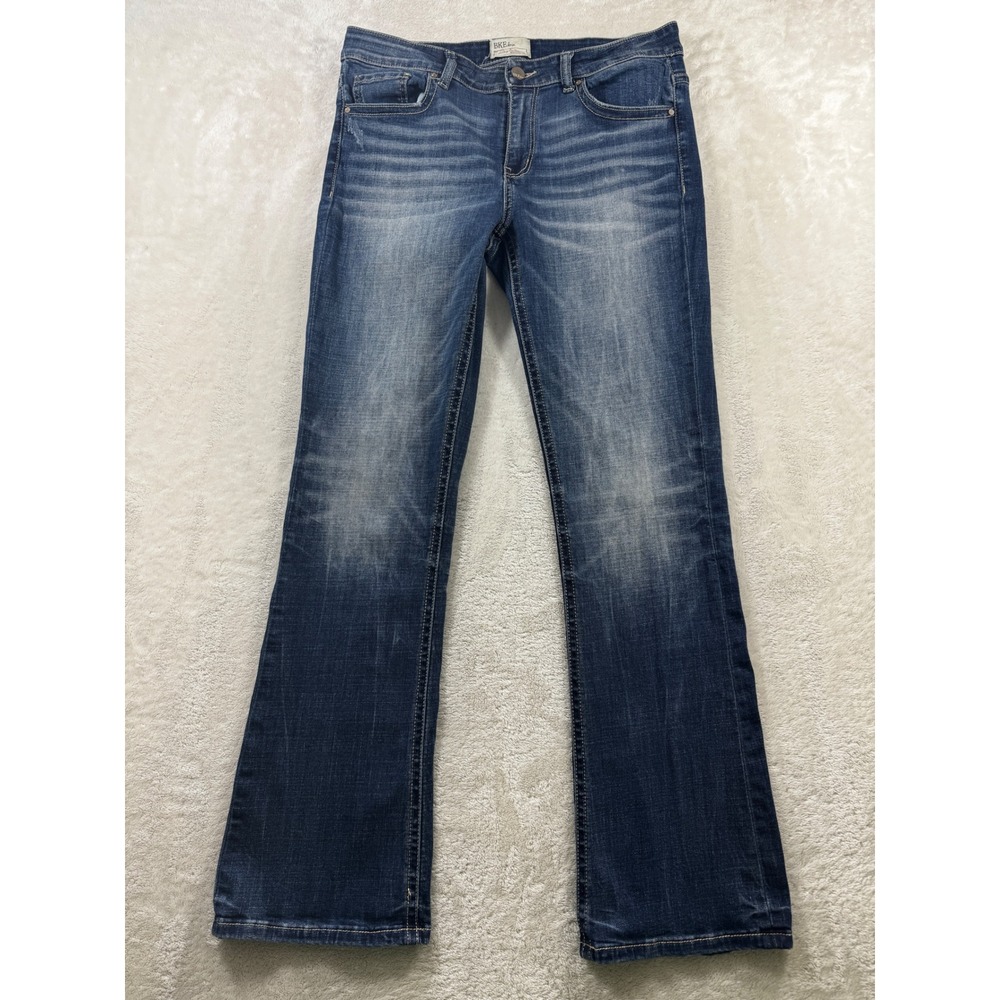 BKE Womens Payton Bootcut Stretch Blue Denim Jeans 30R Meas: 32x31.5